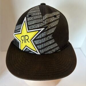 Rockstar Energy drink black embroidered logo baseball cap hat youth